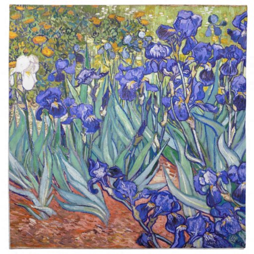 Vincent Van Gogh Irises Floral Vintage Fine Art Cloth Napkin Zazzle