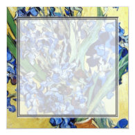 Vincent van Gogh, blue irises in yellow background Custom Announcement