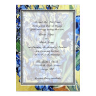 Vincent van Gogh, blue irises in yellow background Personalized Announcement