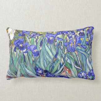 Vincent Van Gogh Blue Irises Throw Pillows