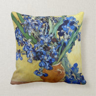 Vincent van Gogh, blue irises Throw Pillows