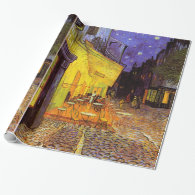 Vincent Van Gogh Cafe Terrace At Night Fine Art Wrapping Paper