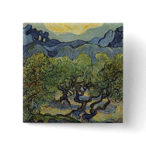 Vincent van Gogh - Landscape with Olive Trees buttons by tartanphoenix Vincent van Gogh - Landscape with Olive Trees buttons