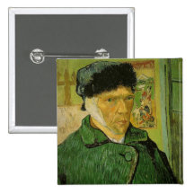 Vincent Van Gogh Self Portrait Bandaged Ear Buttons