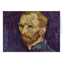 Vincent Van Gogh Self Portrait dark eyes Greeting Card