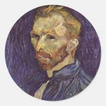 Vincent Van Gogh Self Portrait dark eyes Round Sticker