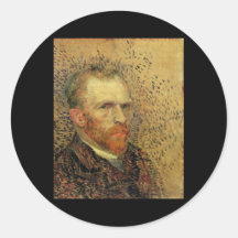 Vincent Van Gogh Self Portrait Round Stickers