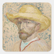 Vincent van Gogh, Self-portrait Square Sticker