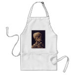 Vincent Van Gogh Skull with a Burning Cigarette aprons