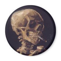 Vincent Van Gogh Skull with a Burning Cigarette Refrigerator Magnets