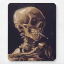 Vincent Van Gogh Skull with a Burning Cigarette Mousepad