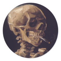 Vincent Van Gogh Skull with a Burning Cigarette Stickers