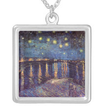 Vincent Van Gogh - Starry Night on Rhone Custom Necklace