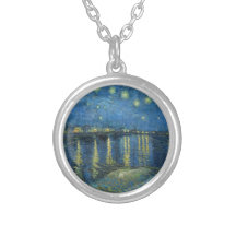 Vincent Van Gogh Starry Night Over the Rhone Necklace