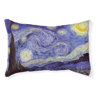 Vincent Van Gogh Starry Night Vintage Fine Art Small Dog Bed