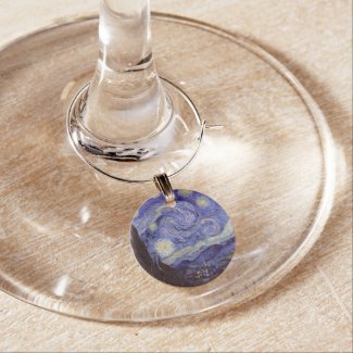 Vincent Van Gogh Starry Night Wine Charms