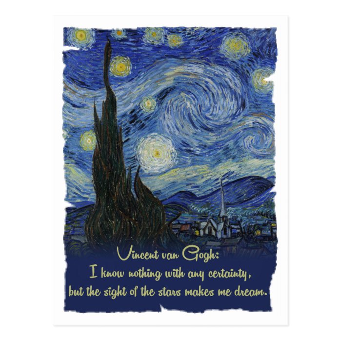Vincent van Gogh Stars make me dream CC0774 Quotes Postcard