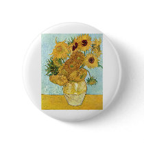 Vincent Van Gogh Sunflowers Buttons