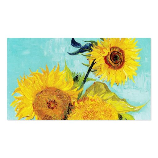 Vincent van Gogh Sunflowers Vase First Turquoise Business Card Templates (front side)