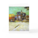 vincent van gogh- the caravans - gypsy camp near a cards