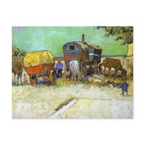 vincent van gogh- the caravans - gypsy camp near a postcards