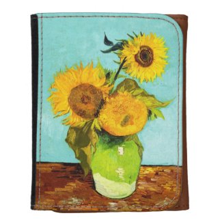 Vincent Van Gogh Three Sunflowers In A Vase Wallet