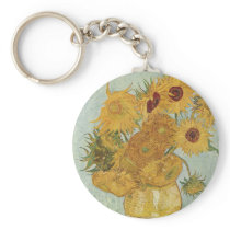 Vincent Van Gogh Vase With 12 Sunflowers Keychain