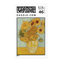 Vincent Van Gogh Vase With 12 Sunflowers Stamp