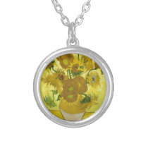 Vincent Van Gogh Vase With Fifteen Sunflowers 1888 Custom Necklace