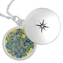 Vincent Van Gogh Vase With Irises Vintage Art 1890 Pendant