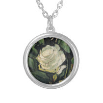 Vincent Van Gogh White Roses Rose Vintage Art Custom Necklace