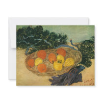 Vincent van Gogh's Basket of Fruit and Gloves 1889 invitations by MasterpieceGallery Vincent van Gogh's Basket of Fruit and Gloves 1889 invitations