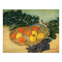 Vincent van Gogh's Basket of Fruit and Gloves 1889 Personalized Announcements