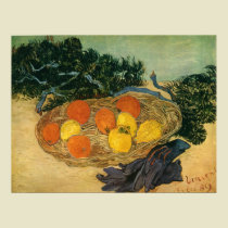 Vincent van Gogh Still Life with Basket of Fruit, Oranges and Lemons with Gloves