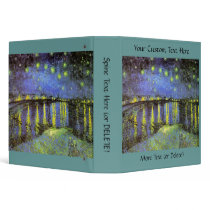 Vincent van Gogh's Starry Night Over the Rhone 3 Ring Binders
