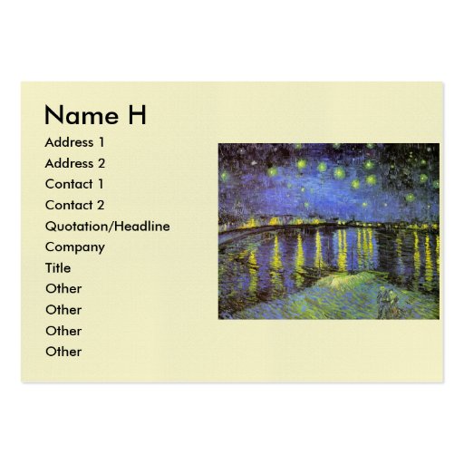 Vincent van Gogh's Starry Night Over the Rhone Business Card Templates (front side)