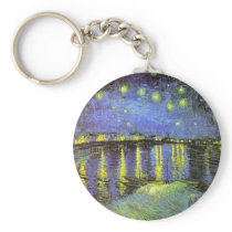 Vincent van Gogh's Starry Night Over the Rhone Key Chains