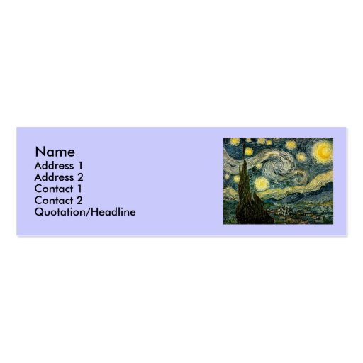 Vincent van Gogh's The Starry Night (1889) Business Card Templates (front side)