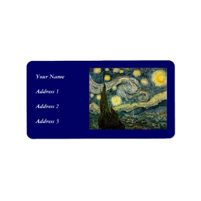 Vincent van Gogh's The Starry Night (1889) Custom Address Labels