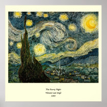 Vincent van Gogh's The Starry Night (1889) Poster