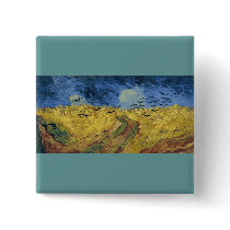 Vincent van Gogh's Wheat Field with Crows (1890) buttons by MasterpieceGallery Vincent van Gogh's Wheat Field with Crows (1890) buttons