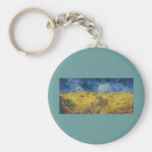 Vincent van Gogh's Wheat Field with Crows (1890) Keychain