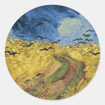 Vincent van Gogh's Wheat Field with Crows (1890) Round Sticker
