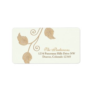 Vine and Leaves Wedding Address Labels label