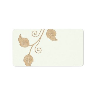 Vine and Leaves Wedding Blank Address Labels label