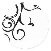 Vine design round sticker
