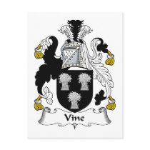 Vine Family Crest postcards by coatsofarms Vine Family Crest postcards