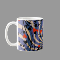 vine floral pattern mugs