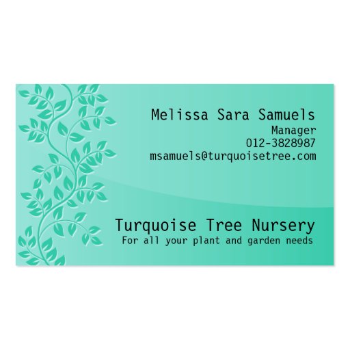 Vine Leave Nature Business Card (front side)