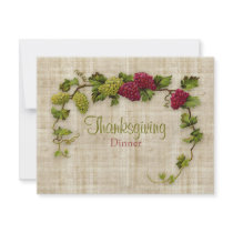 Vine With Grapes Thanksgiving Dinner invitation by BluePlanet Vine With Grapes Thanksgiving Dinner invitation